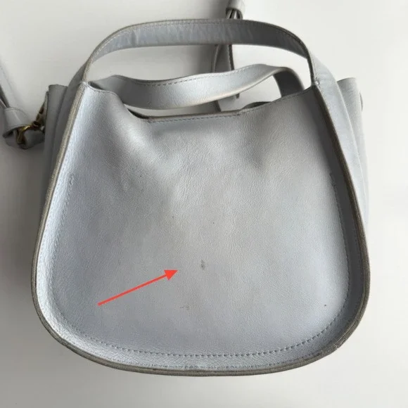 Madewell Sydney Powder Blue Leather Two Strap Crossbody Bag Purse